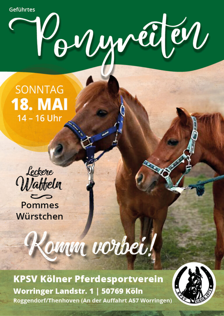 Mehr über den Artikel erfahren PONYREITEN am Sonntag, den 18.5.2025 (14 – 16 Uhr)