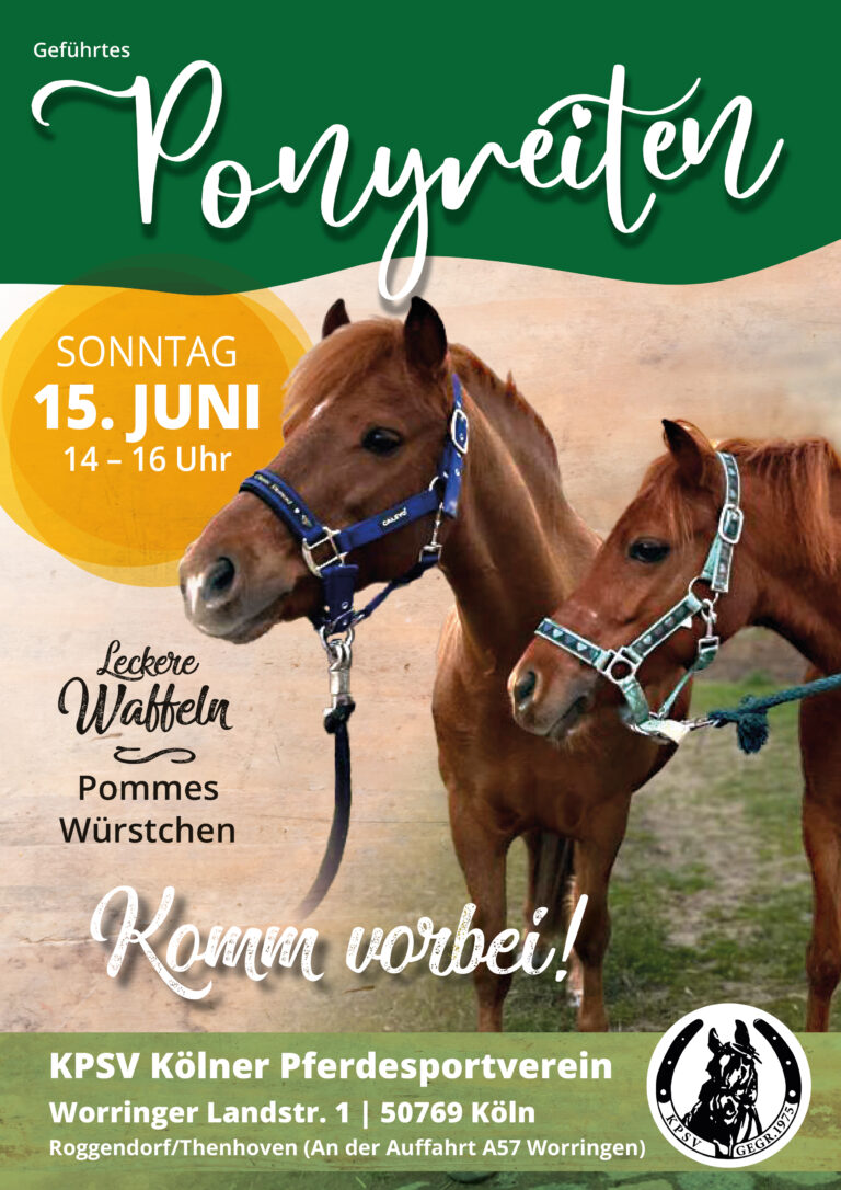 Mehr über den Artikel erfahren PONYREITEN am Sonntag, den 15.06.2025 (14 – 16 Uhr)